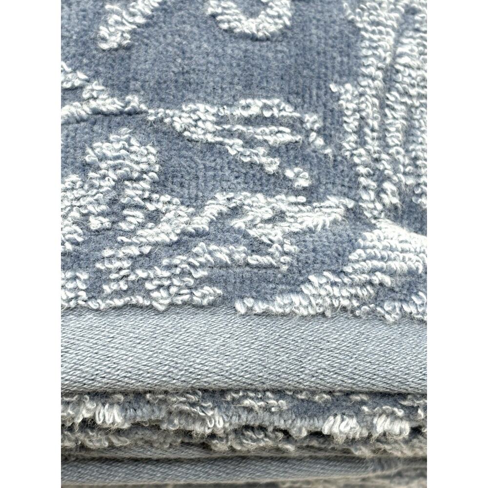 William Morris Co Hand Towels Strawberry Thief Blue Velour NWT Set Of 2 - Picture 7 of 12